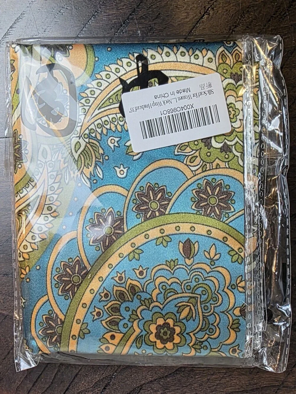 NWT Boho Paisley Satin Headscarf Hair Bandana Large Square Neck Scarf 35